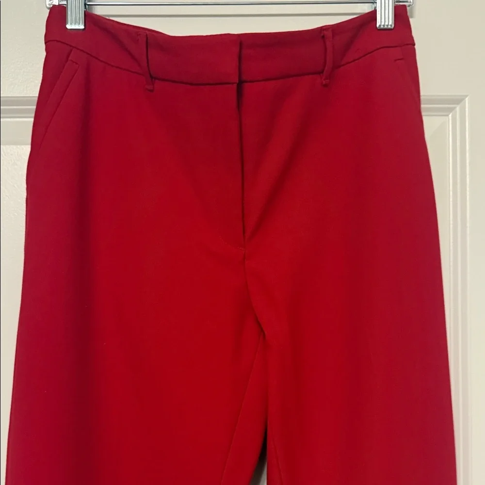 White House Black Market Vibrant Red Flare Pants - Picture 2 of 9